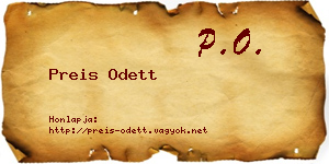 Preis Odett névjegykártya